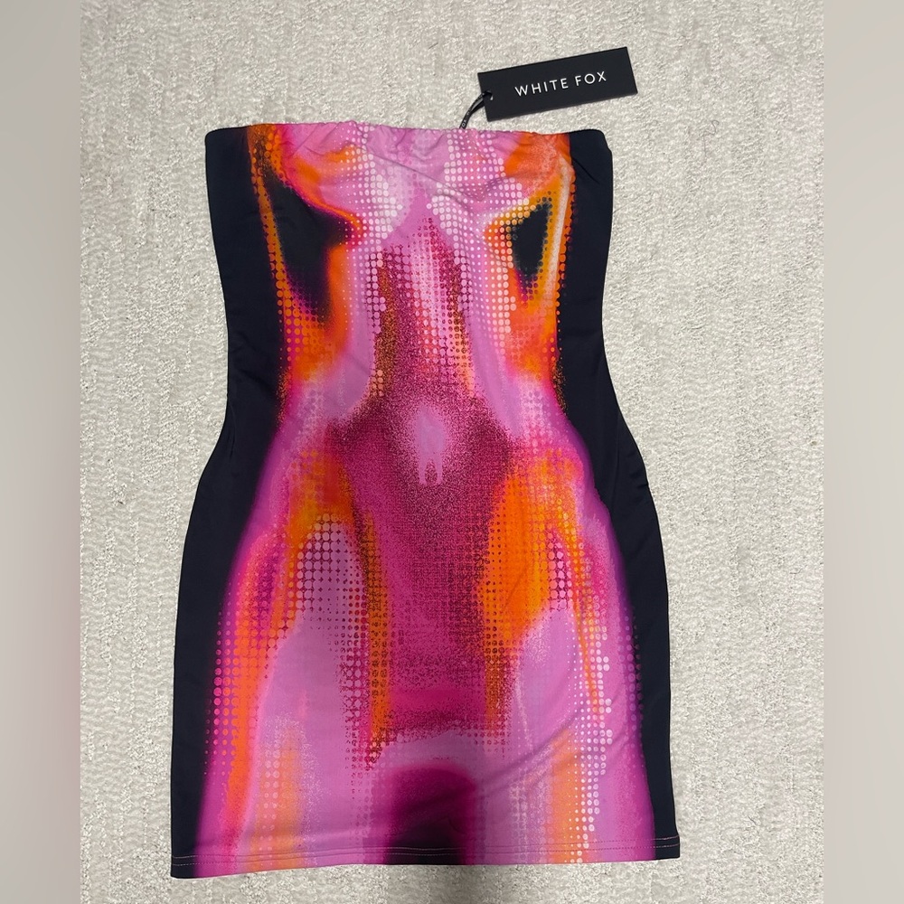 White Fox Life on Mars Strapless Mini Dress in Pink